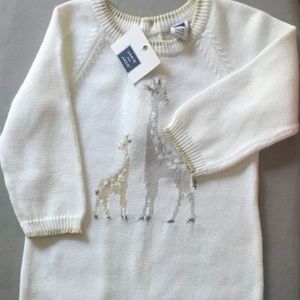 NWT Janie and jack giraffe knit bodysuit size 6-12